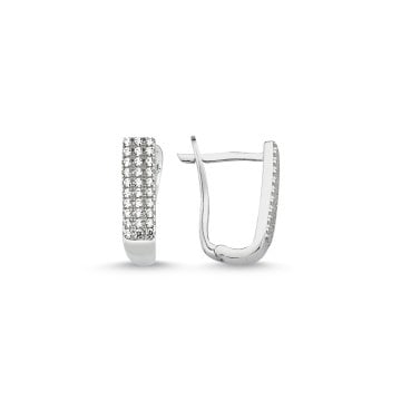 Üç Sıra Yarım Tur Su Yolu Altın Küpe