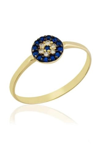 14 Ayar Altın Nazar Boncuklu Yüzük