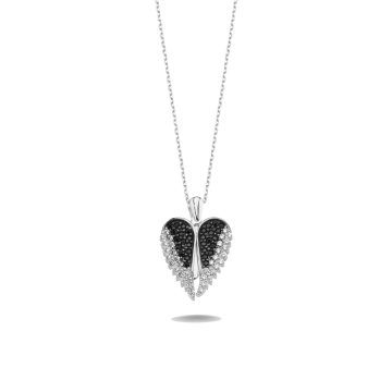 Melek Kanadı İsimli Kalp Altın Kolye