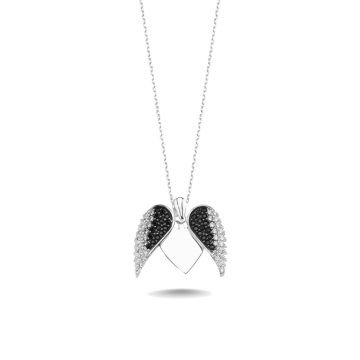 Melek Kanadı İsimli Kalp Altın Kolye