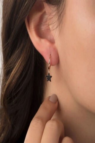 14 Ayar Altın Yıldız Sallantılı Küpe