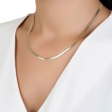 Balıksırtı Altın Zincir Kolye