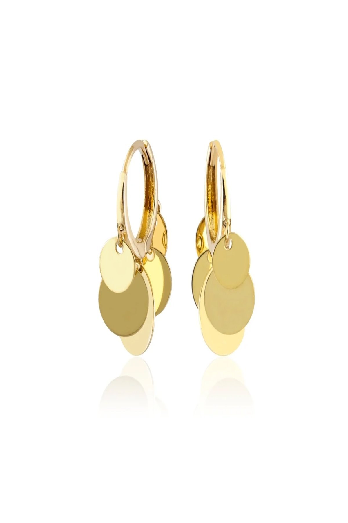 14 Ayar Altın Halka Sallantılı Shakira Küpe