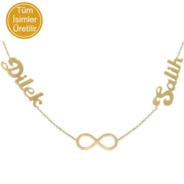 İki İsimli Sonsuzluk Altın Kolye