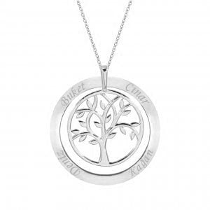 Hayat Ağacı İsimli Yuvarlak Altın Kolye