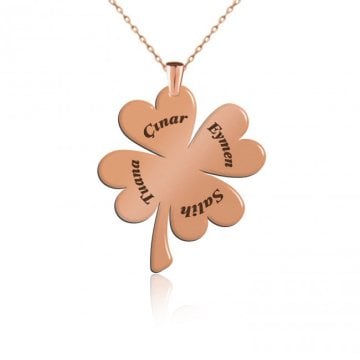 4 Yaprak Yonca İsimli Altın Kolye