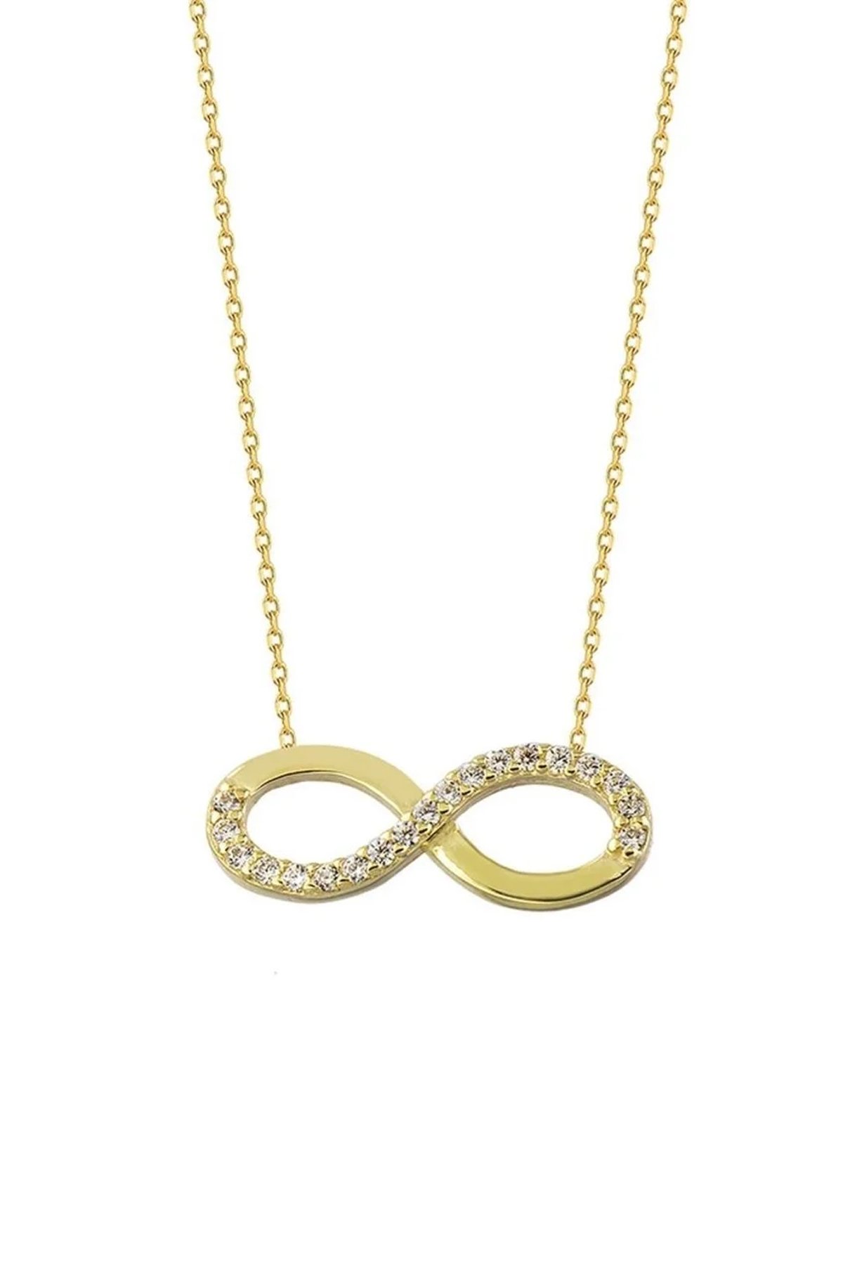 14 Ayar Altın Sonsuzluk Kolye (Yarı Taşlı)