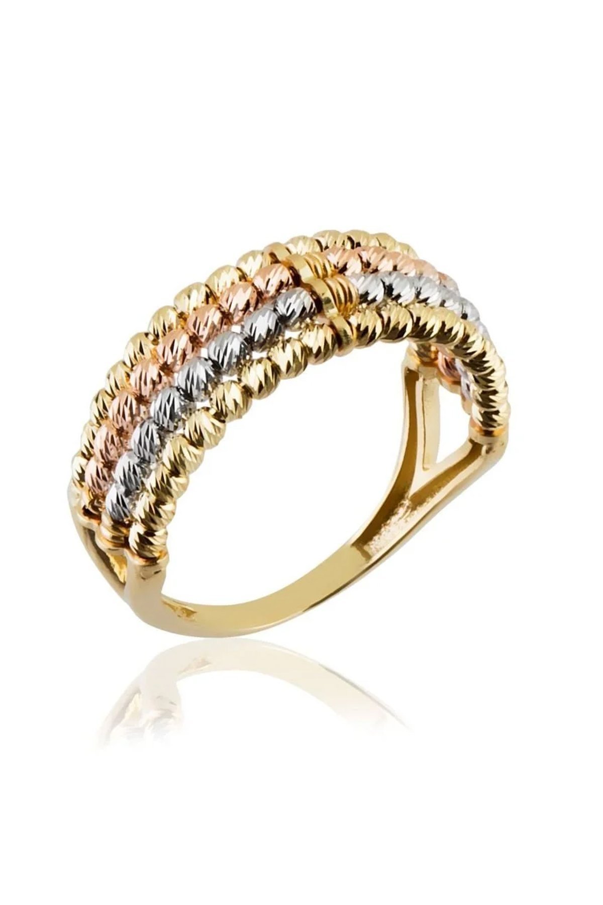 14 Ayar Altın İtalyan Yüzük (4 Sıra)