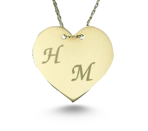 Kalp Şekli Plaka İsimli Kolye