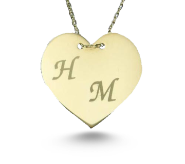 Kalp Şekli Plaka İsimli Kolye