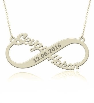 İki İsimli Sonsuzluk Altın Kolye