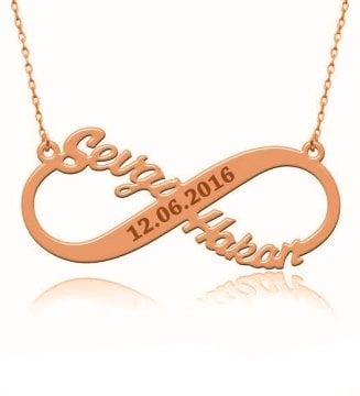 İki İsimli Sonsuzluk Altın Kolye