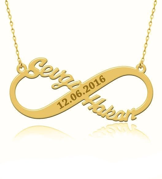 İki İsimli Sonsuzluk Altın Kolye