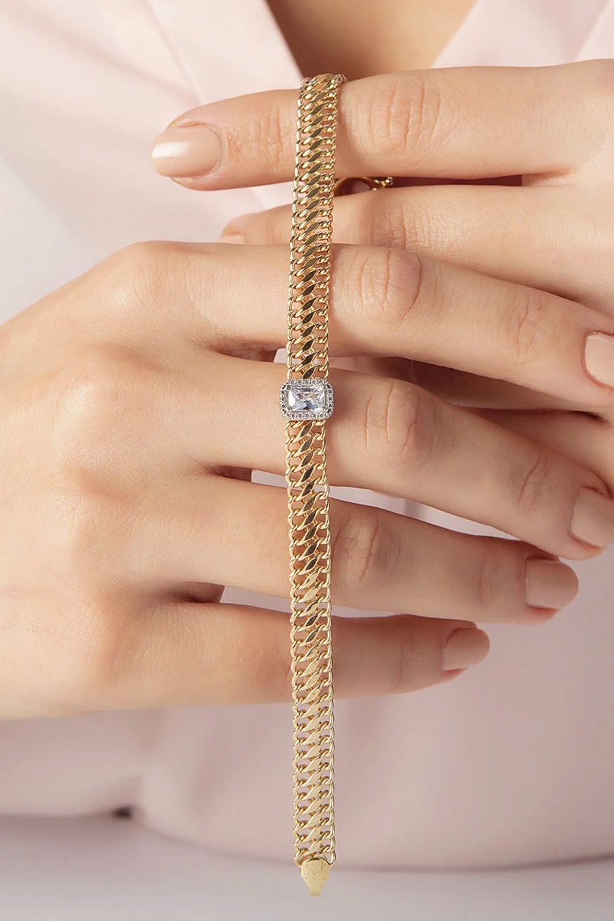 14 Ayar Altın Bagetli Viyana Bileklik