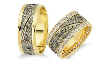 Osmanlı Motif Sarmaşık El İşi Alyans