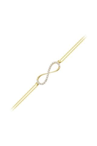 14 Ayar Altın Sonsuzluk Bileklik Yarı Taşlı