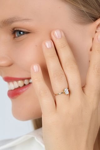 14 Ayar Altın Baget Yüzük