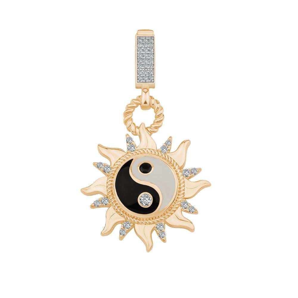 14 Ayar Altın Yin Yang Kolye Ucu Charm