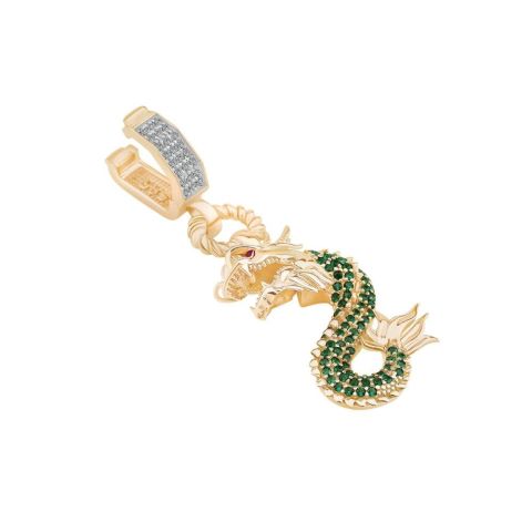 14 Ayar Altın Taşlı Ejderha Charm