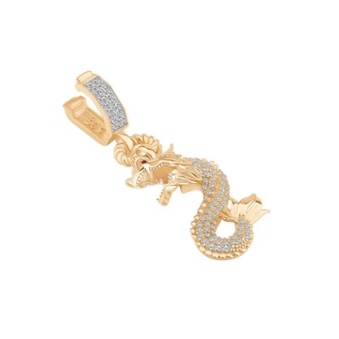 14 Ayar Altın Taşlı Ejderha Charm