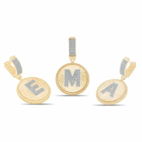 14 Ayar Altın Kalemli Harf Kolye Ucu Charm