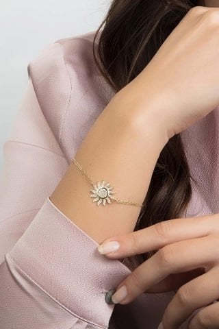 14 Ayar Altın Güneş Bileklik
