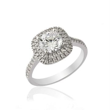 Baget Taşlı Pırlanta Montürlü Altın Yüzük