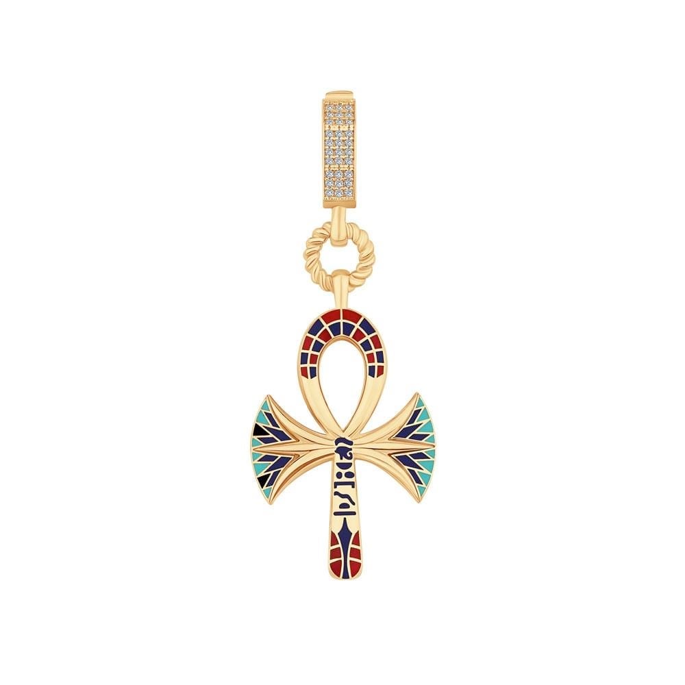 14 Ayar Altın Renkli Ankh Charm Kolye Ucu