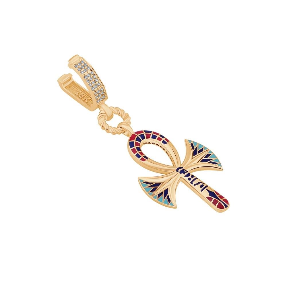 14 Ayar Altın Renkli Ankh Charm Kolye Ucu