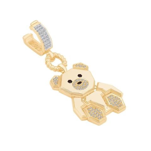 14 Ayar Altın Taşlı Ayıcık Charm