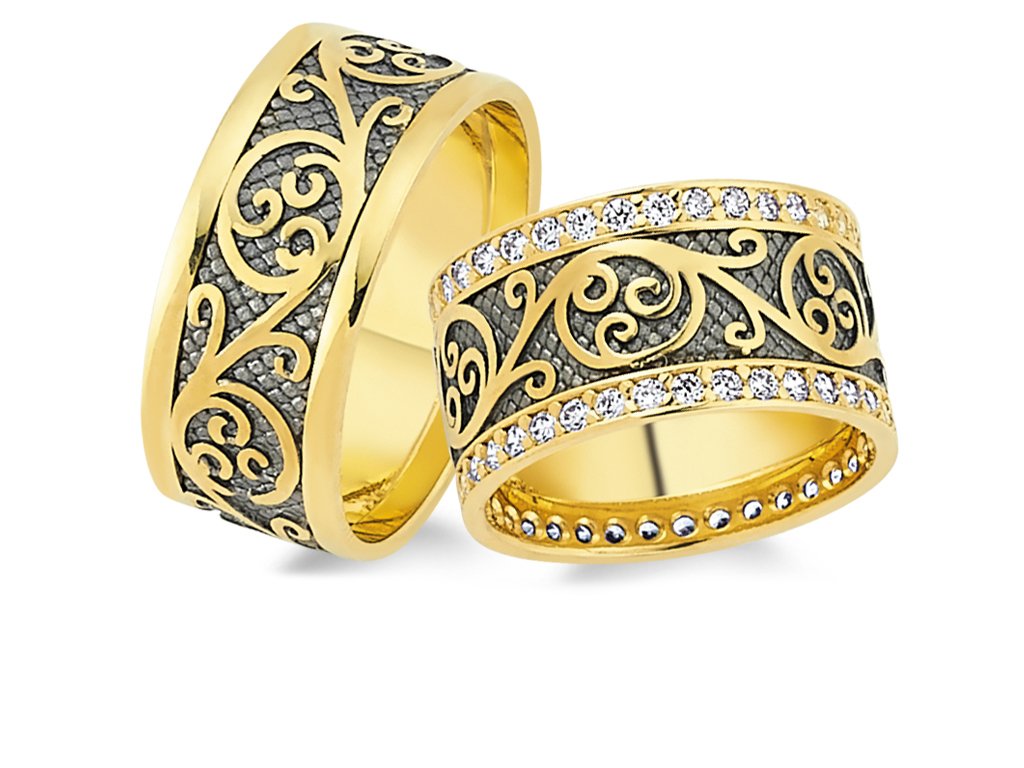 Osmanlı Motif Çiçek Sarmalı El İşi Alyans