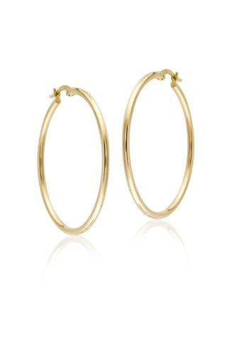 14 Ayar Altın Halka Küpe Büyük Boy