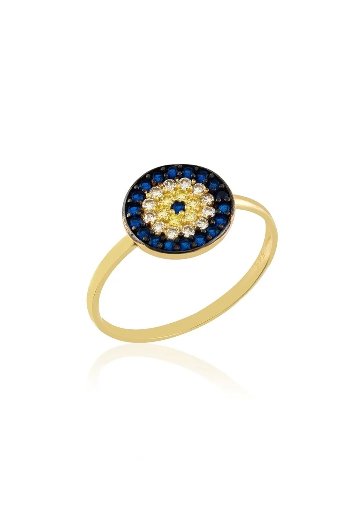 14 Ayar Altın Nazarlıklı Sosyete Gözlü Yüzük