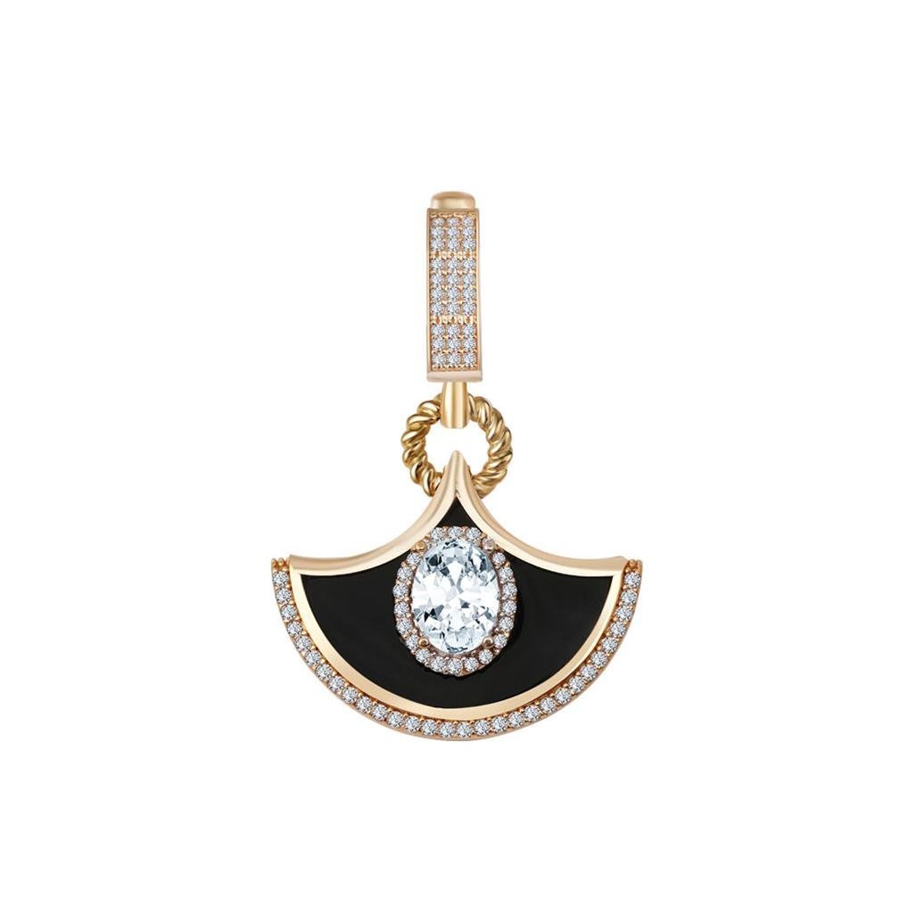 14 Ayar Altın Siyah Taşlı Charm