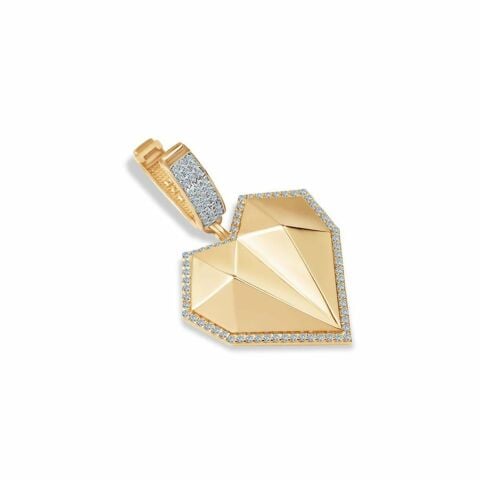 14 Ayar Altın Taşlı Kalp Charm