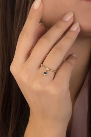 14 Ayar Altın Sallantı Gözlü Yüzük