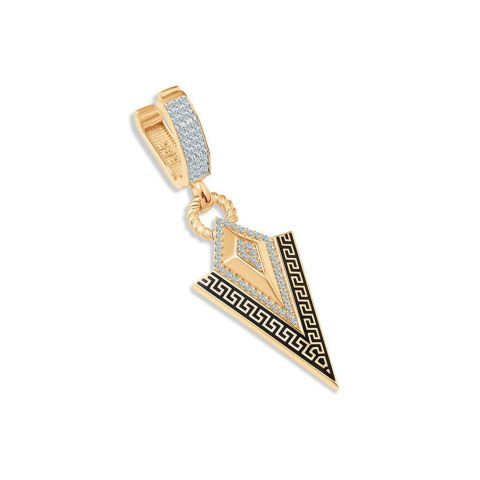 14 Ayar Altın Siyah Mineli Üçgen Charm