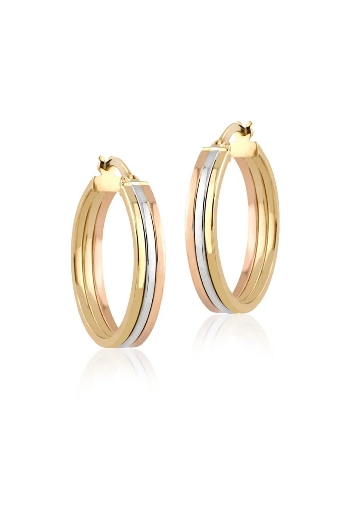 14 Ayar Altın Halka Küpe 3'lü