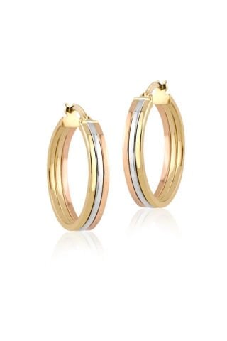 14 Ayar Altın Halka Küpe 3'lü