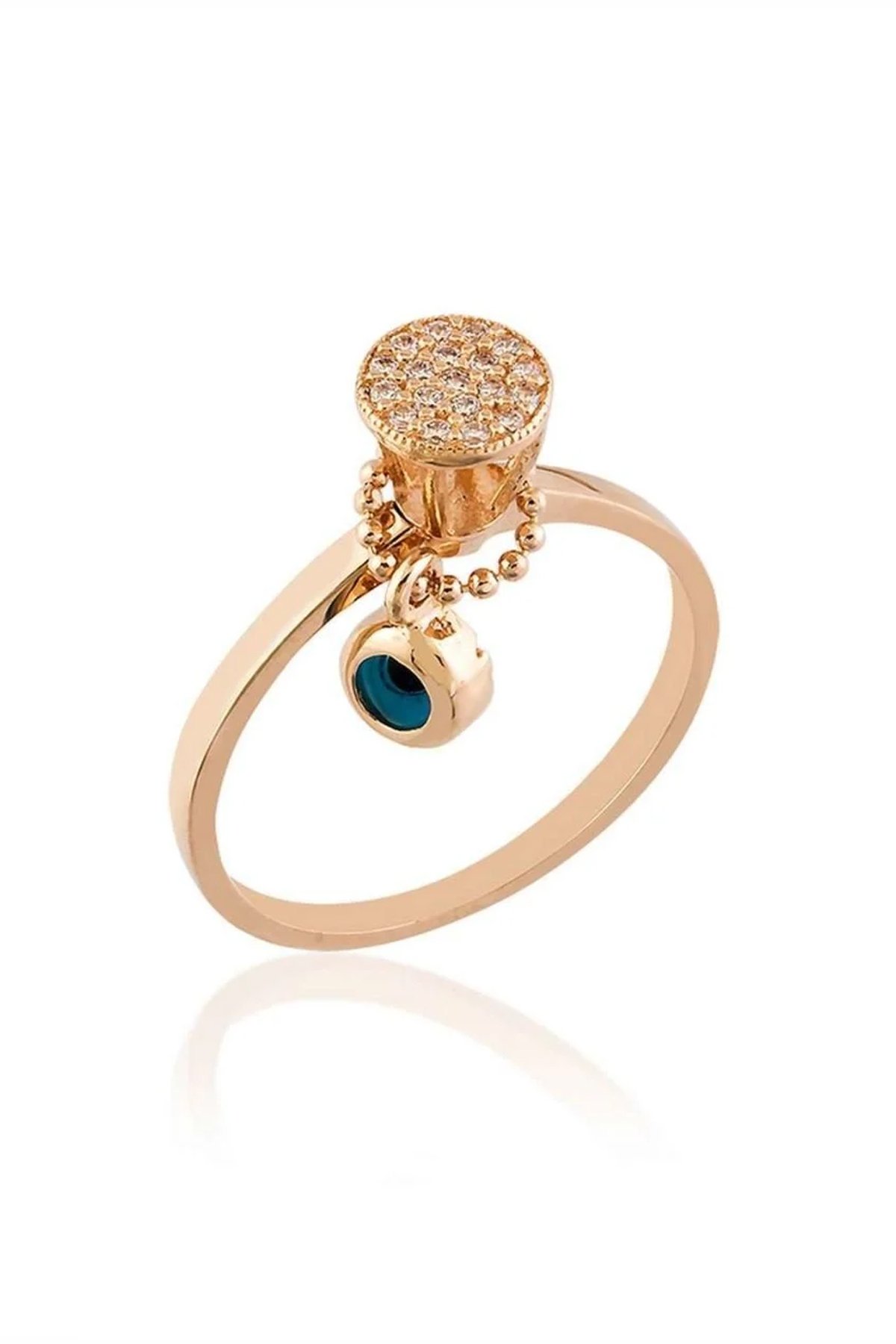 14 Ayar Altın Sallantı Gözlü Yüzük