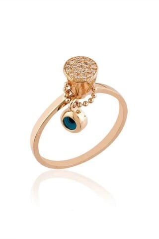 14 Ayar Altın Sallantı Gözlü Yüzük